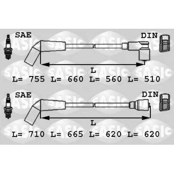 Kit de câbles d'allumage SASIC OEM 030905430P