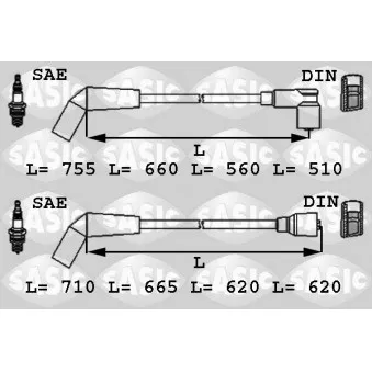 Kit de câbles d'allumage SASIC OEM 030905430R