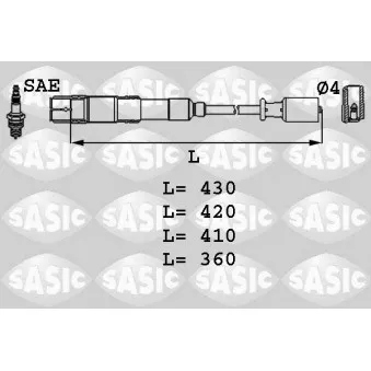 Kit de câbles d'allumage SASIC 9286033