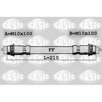 Flexible de frein SASIC SBH4162 pour RENAULT CLIO 1.2 16V Hi-Flex - 79cv