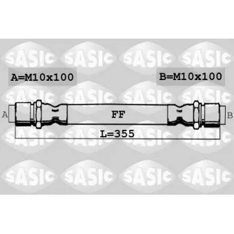 Flexible de frein SASIC SBH6332 pour FORD FIESTA 1.6 XR2 - 95cv