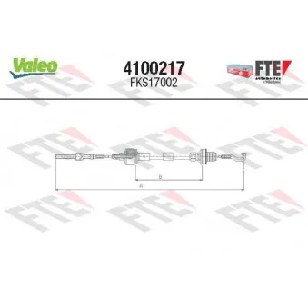 FTE 4100217 - Tirette à câble, commande d'embrayage