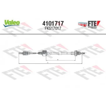 Tirette à câble, commande d'embrayage FTE 4101717 pour OPEL CORSA 1.0 i 12V - 54cv
