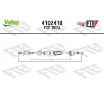 FTE 4102418 - Tirette à câble, commande d'embrayage