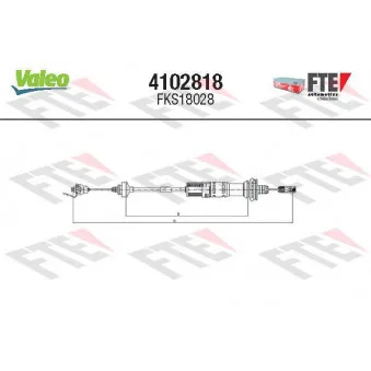 FTE 4102818 - Tirette à câble, commande d'embrayage