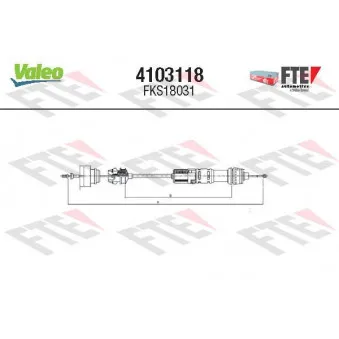 FTE 4103118 - Tirette à câble, commande d'embrayage