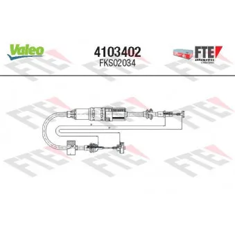 Tirette à câble, commande d'embrayage FTE 4103402 pour VOLKSWAGEN POLO 1.4 - 60cv