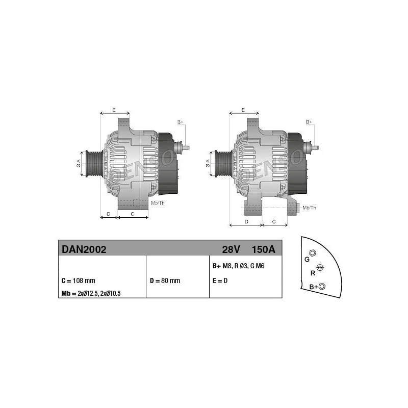 Alternateur DENSO DAN2002 - Visuel 2