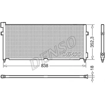 Condenseur, climatisation DENSO DCN99052 pour VOLVO FH 500 - 500cv