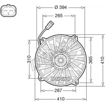Ventilateur, refroidissement du moteur DENSO DER07012 pour PEUGEOT 307 1.6 HDI 110 - 109cv