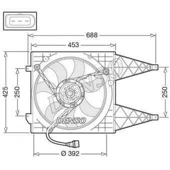 Ventilateur, refroidissement du moteur DENSO DER32016 pour VOLKSWAGEN POLO 1.0 - 60cv