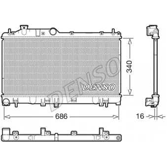 Radiateur, refroidissement du moteur DENSO DRM36025