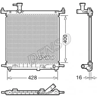 Radiateur, refroidissement du moteur DENSO DRM46072 pour NISSAN MICRA 1.2 - 80cv