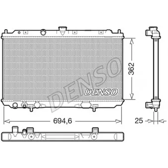 Radiateur, refroidissement du moteur DENSO DRM46073 pour NISSAN PRIMERA 1.9 DCI - 120cv