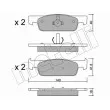 METELLI 22-0975-3 - Jeu de 4 plaquettes de frein avant