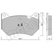 METELLI 22-1170-0 - Jeu de 4 plaquettes de frein avant