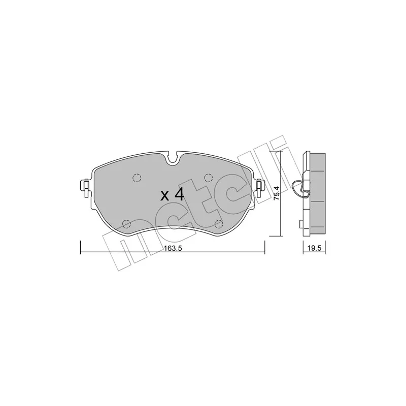 Jeu de 4 plaquettes de frein avant METELLI 22-1172-0 - Visuel 1