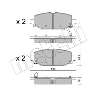 Jeu de 4 plaquettes de frein arrière METELLI OEM K68385238AA