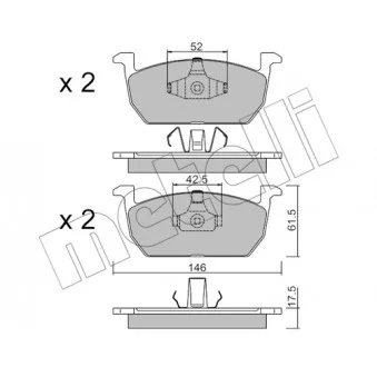 METELLI 22-1214-0 - Jeu de 4 plaquettes de frein avant