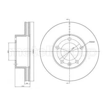 Jeu de 2 disques de frein avant METELLI OEM 4403039