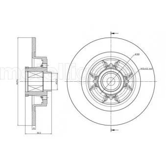Jeu de 2 disques de frein arrière METELLI 23-0584 pour RENAULT SCENIC 1.9 DTI - 80cv