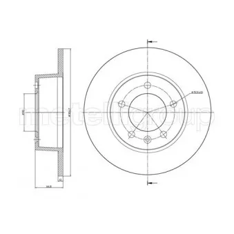 METELLI 23-0690 - Jeu de 2 disques de frein arrière