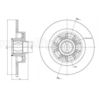 Jeu de 2 disques de frein arrière METELLI OEM 7701713008