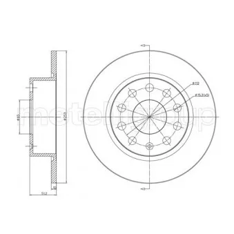 Jeu de 2 disques de frein arrière METELLI OEM 5C0615601