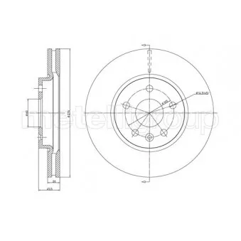 Jeu de 2 disques de frein avant METELLI OEM 13502044