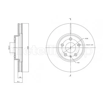 Jeu de 2 disques de frein avant METELLI 23-1790C pour FORD MONDEO 2.0 TDCi - 180cv