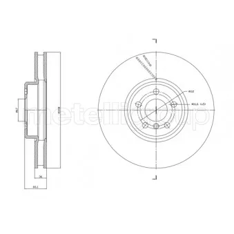 Disque de frein avant droit METELLI OEM 34116860912