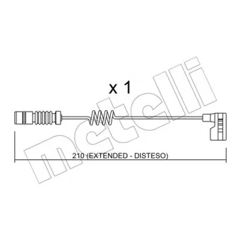 Contact d'avertissement, usure des plaquettes de frein METELLI OEM 9015400217