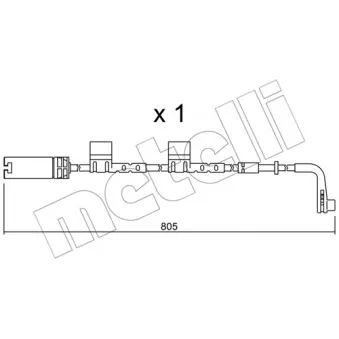 Contact d'avertissement, usure des plaquettes de frein METELLI OEM 34356783230