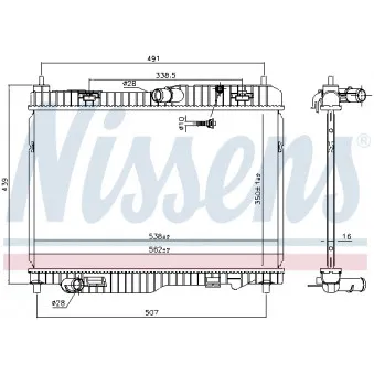 Radiateur, refroidissement du moteur NISSENS 606966 pour FORD FIESTA 1.6 TDCi - 90cv