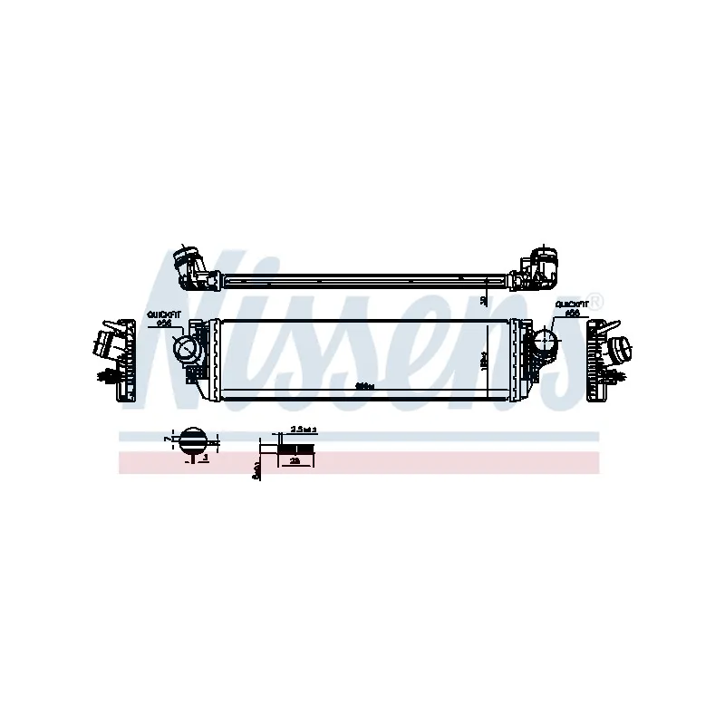 Intercooler, échangeur NISSENS 961504 - Visuel 1