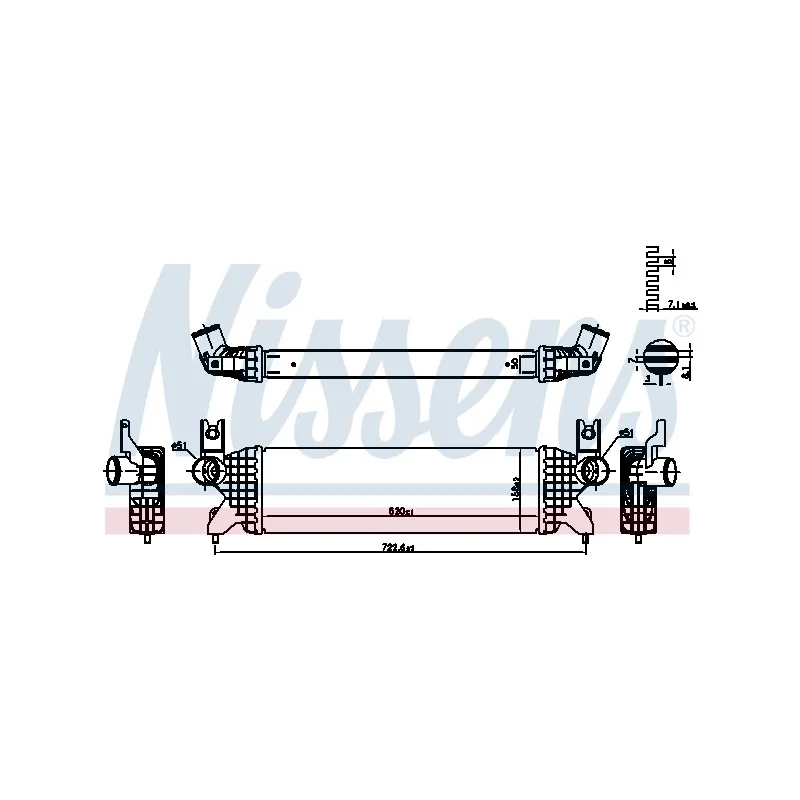 Intercooler, échangeur NISSENS 961507 - Visuel 1