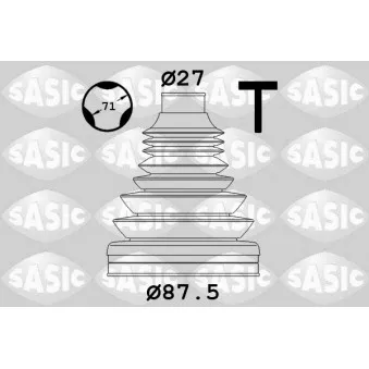 Soufflets de cardan avant SASIC 1906131 pour AUDI A5 1.8 TFSI - 177cv