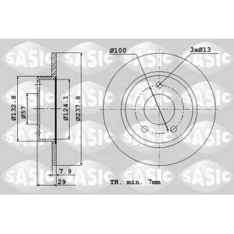 Jeu de 2 disques de frein avant SASIC OEM 95027199