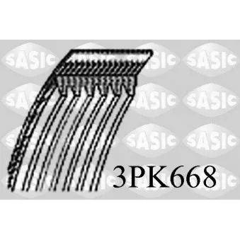 SASIC 3PK668 - Courroie trapézoïdale à nervures