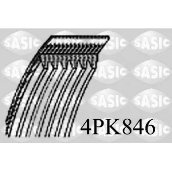 SASIC 4PK846 - Courroie trapézoïdale à nervures