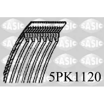 SASIC 5PK1120 - Courroie trapézoïdale à nervures