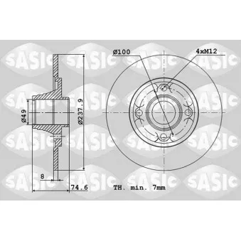 SASIC 6104015 - Jeu de 2 disques de frein arrière