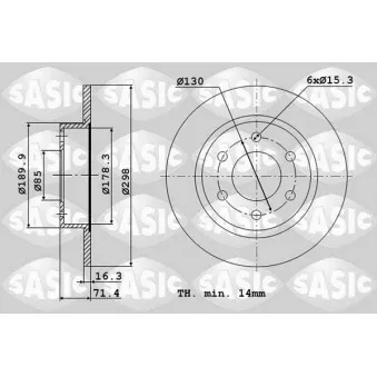 SASIC 6106071 - Jeu de 2 disques de frein arrière