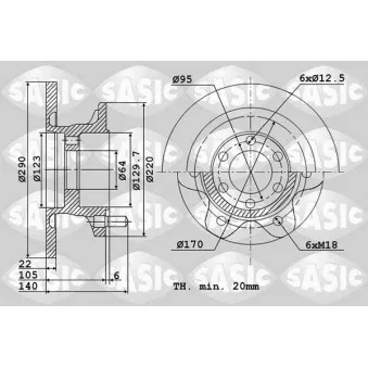 Jeu de 2 disques de frein avant SASIC OEM 504080994