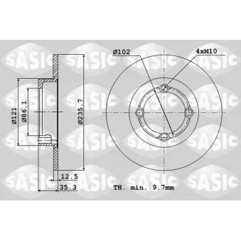 SASIC 6106111 - Jeu de 2 disques de frein avant