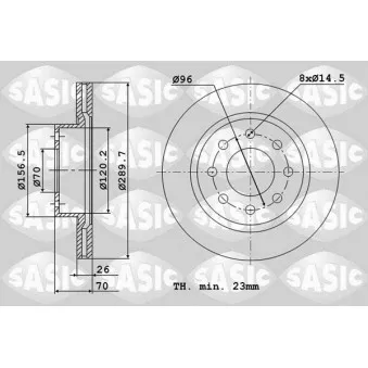 SASIC 6106115 - Jeu de 2 disques de frein avant