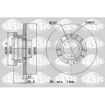 SASIC 6106145 - Jeu de 2 disques de frein arrière