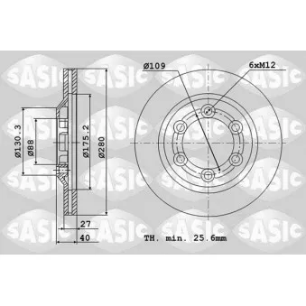 SASIC 6106174 - Jeu de 2 disques de frein avant