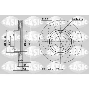 Jeu de 2 disques de frein avant SASIC OEM a246421271207