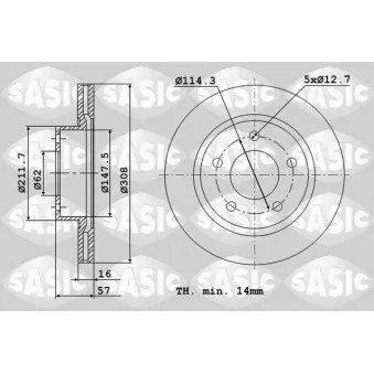 SASIC 6106264 - Jeu de 2 disques de frein arrière